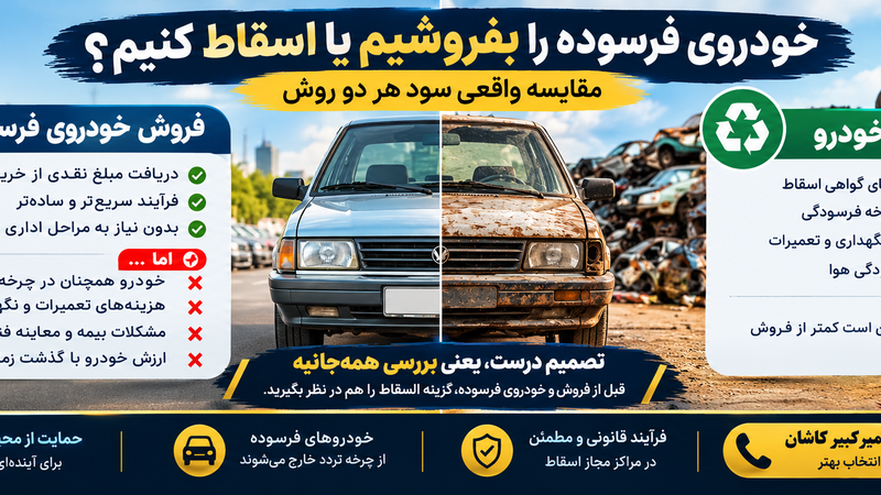 خودروی فرسوده را بفروشیم یا اسقاط کنیم؟ مقایسه واقعی سود هر دو روش